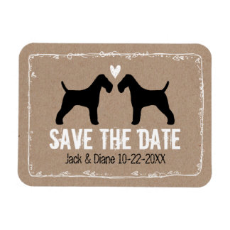 Ímã Wire Fox Terriers Casamento Salvar a Data