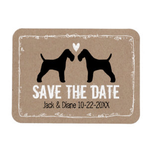 Ímã Wire Fox Terriers Casamento Salve a Data