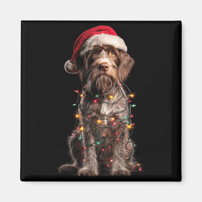 Imã Wirehaired Inting Griffon Christmas Graphics Dog L (Frente)
