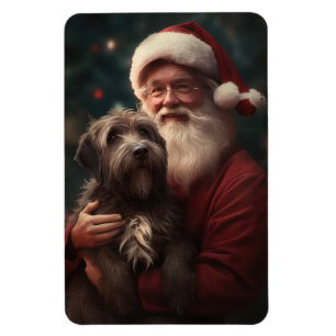 Ímã Wirehaired Pointing Griffon Papai Noel Natal