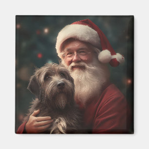 Imã Wirehaired Pointing Griffon Papai Noel Natal