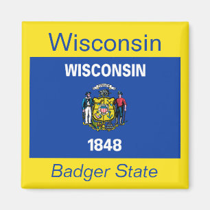 Imã Wisconsin Flag Magnet