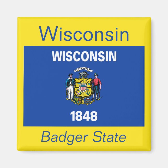 Imã Wisconsin Flag Magnet (Frente)