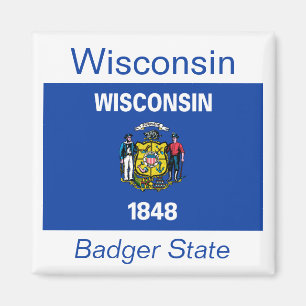 Imã Wisconsin Flag Magnet