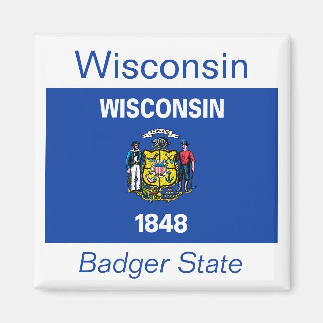 Imã Wisconsin Flag Magnet (Frente)