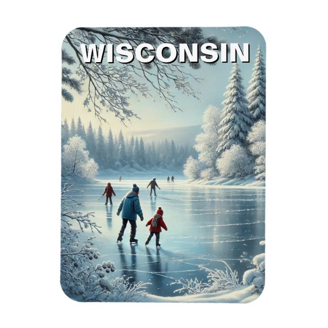 Ímã Wisconsin Ice Skating (Vertical)