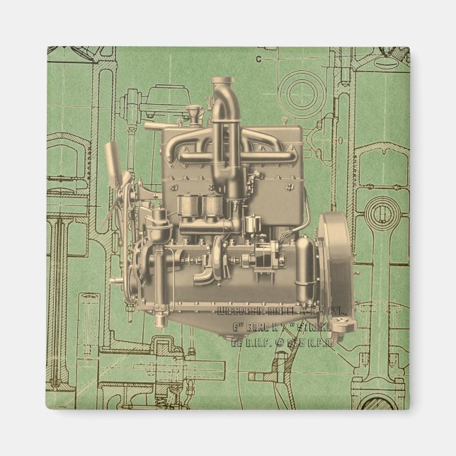 Imã Wisconsin Motor Milwaukee Wisconsin, motor a gás K (Frente)