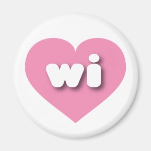 Imã Wisconsin Pink Heart - amor