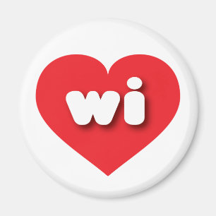 Imã Wisconsin Red Heart - amor