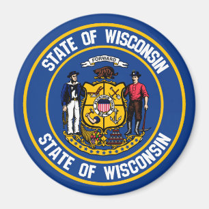 Imã Wisconsin Round Emblem