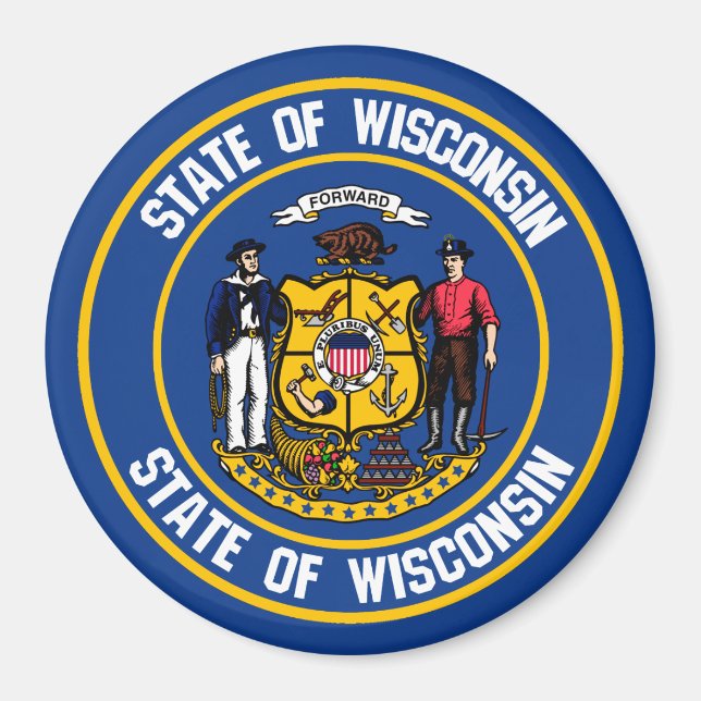 Imã Wisconsin Round Emblem (Frente)