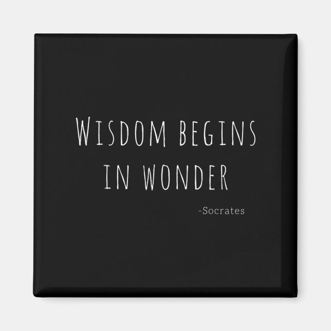 Imã Wisdom Begins In Wonder Socrates Quote Men Women K (Frente)