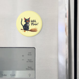 Imã "Witch, Please!" Cool Black Cat Magnet