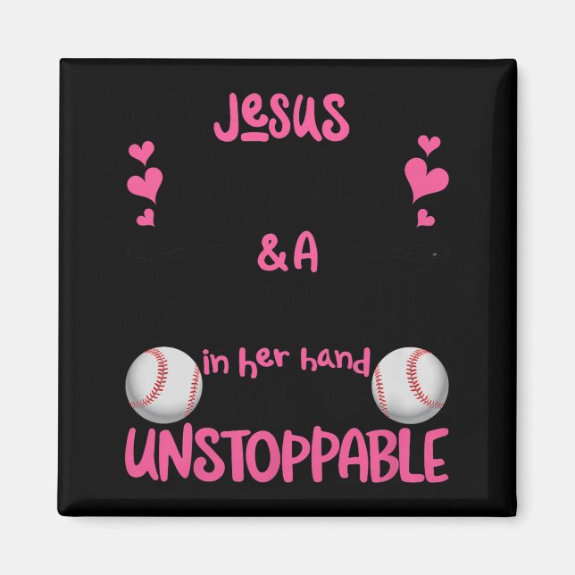 Imã With Jesus In Her Heart And A Softball She Is Unst (Frente)