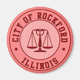 Imã WKRW Rockford Peach Baseball Team Magnet