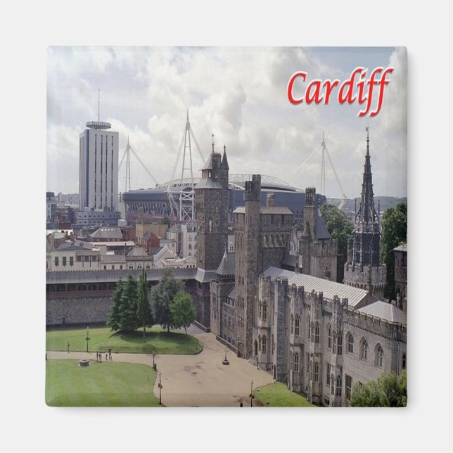 Imã WLS016 CARDIFF, País de Gales, Europa, frigorífico (Frente)