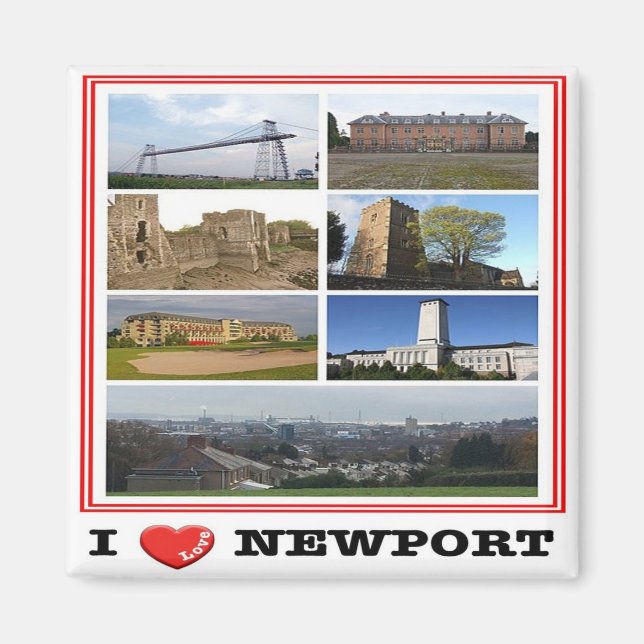 Imã WLS020 NEWPORT "I LOVE", País de Gales, Europa, ge (Frente)
