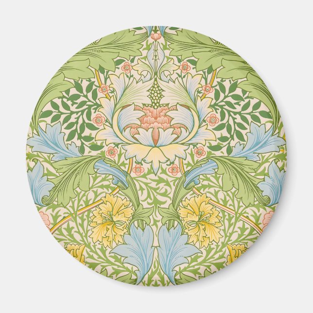 Imã Wm Morris Myrtle Floral Arte Novo Pastel (Frente)