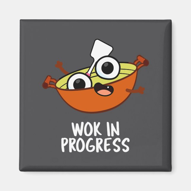 Imã Wok Em Progresso Piada Divertida De Cozinha  (Frente)