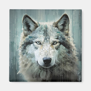 Imã Wolf Animal Art Decor Paint Mosaico