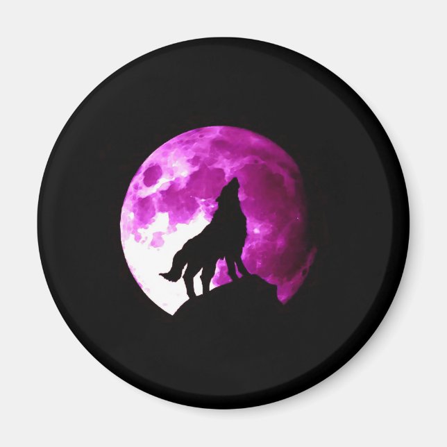 Imã Wolf Howling na Lua (Frente)