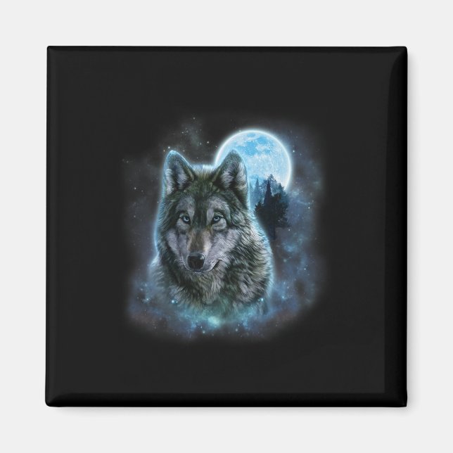 Imã Wolf Icy Moon Galaxy Caçando Cinzas Terrestres Wol (Frente)