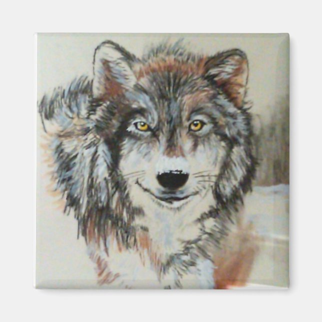 Imã Wolf Magnet - Arte Original (Frente)