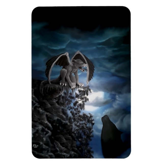 Ímã Wolf Moon - Lobo com Golem (Vertical)