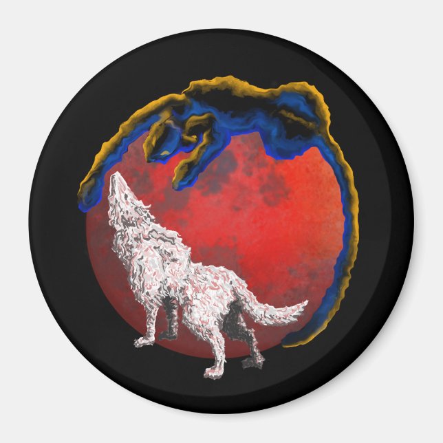 Imã Wolf Panther Lunar Eclipse Magnet (Frente)