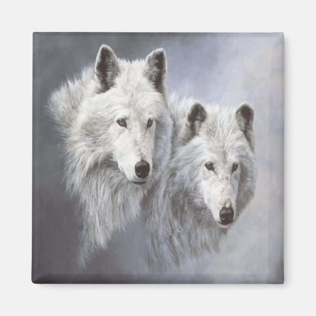Imã Wolf Snow Buddies Magnet (Frente)