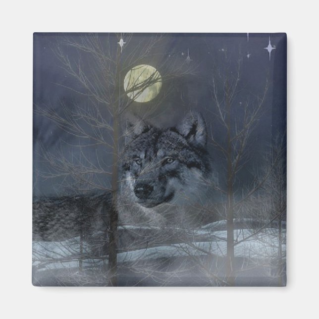 Imã Wolf Spirit Moon Night (Frente)