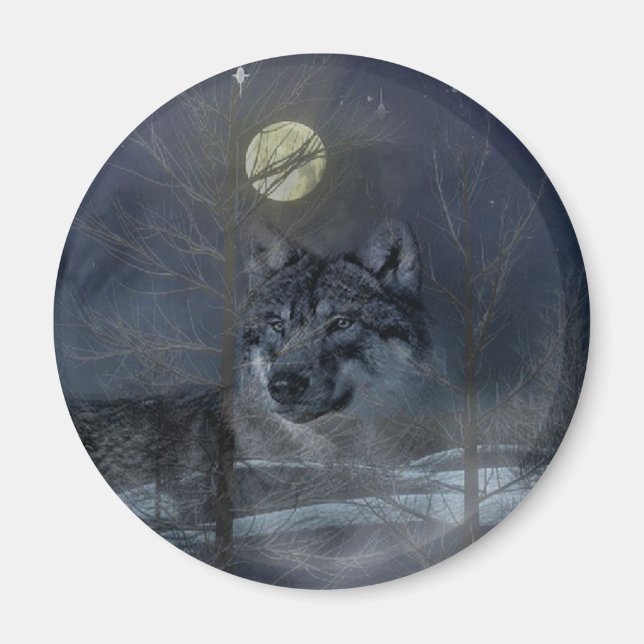 Imã Wolf Spirit Moon Night (Frente)