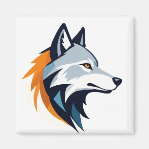 Imã Wolf Vetor Art Animal Modern Urban City Graphic