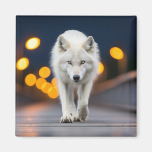 Imã Wolf Wildlife Animal Na Rua Ao Exterior