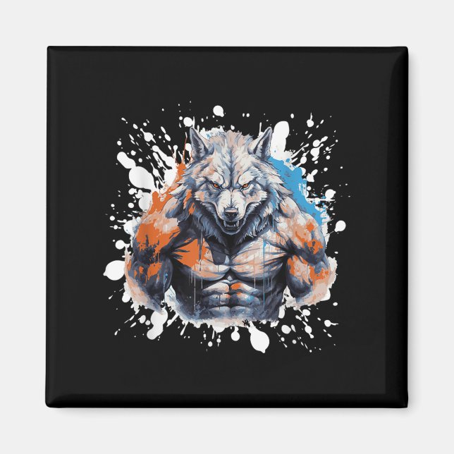 Imã Wolf Workout Gym Fighter Bodybuilder  (Frente)