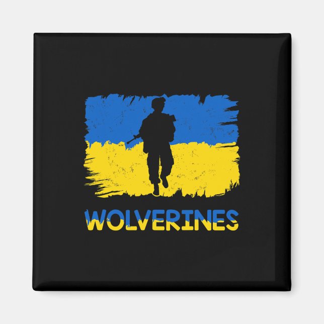 Imã Wolverines Apoiam a Ucrânia Apoiam a Ucrânia Stand (Frente)