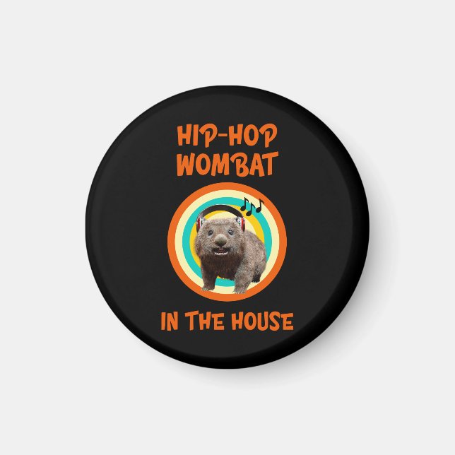 Imã Wombat de Hip-hop Engraçado em Casa (Frente)