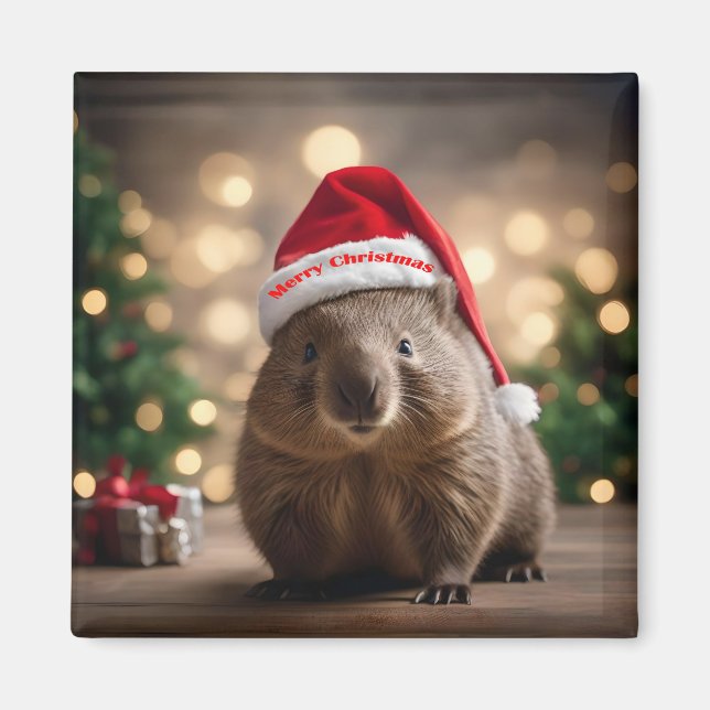 Imã "Wombat Wonderland: A Cozy Christmas Eve" (Frente)