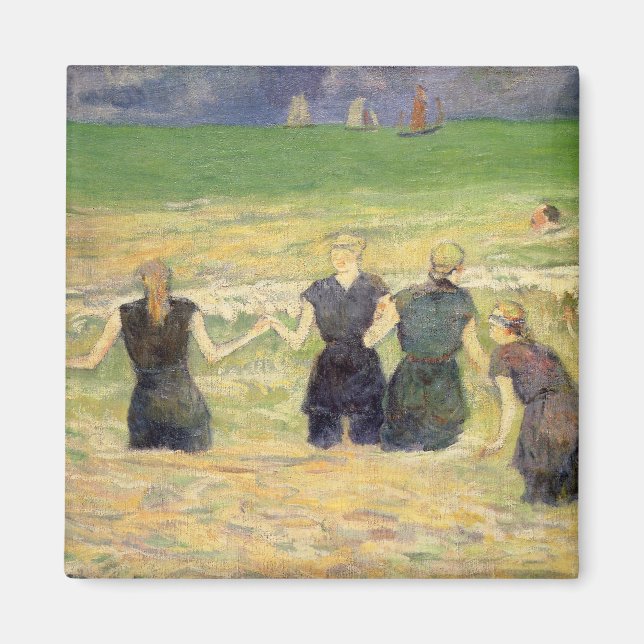 Imã Women Bathing Dieppe por Paul Gauguin (Frente)