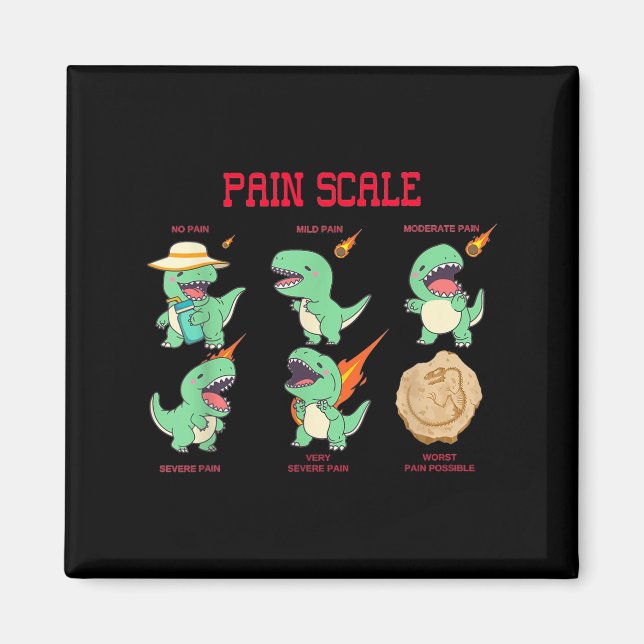 Imã Women Nurse Pain Scale Pain Essment Funny Dinosaur (Frente)