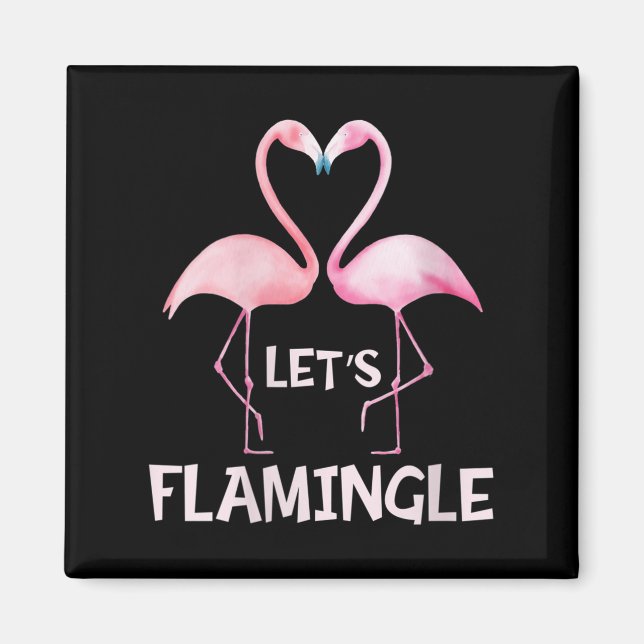 Imã Womens Cute Let's Flamingle Nk Flamingo Summer Lov (Frente)