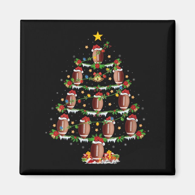 Imã Womens Football Christmas Tree Lights Srts Player  (Frente)