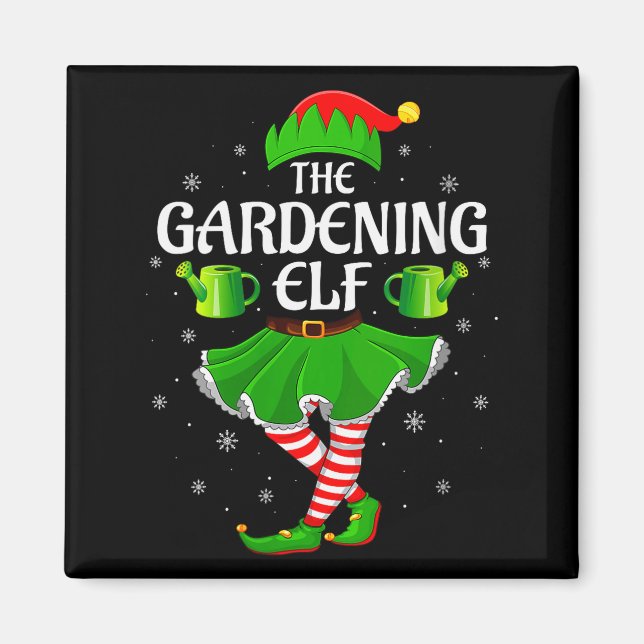 Imã Womens Gardening Elf Christmas Family Girls Women  (Frente)