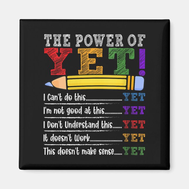 Imã Womens Growth Mindset Teacher Motivational Sitive  (Frente)