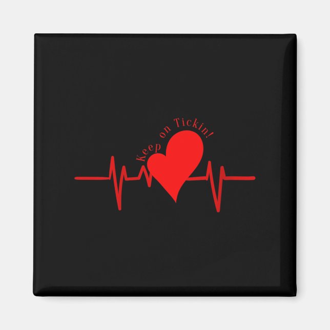 Imã Womens Keep On Tickin! Ekg Heartbeat Cow Valve Hea (Frente)