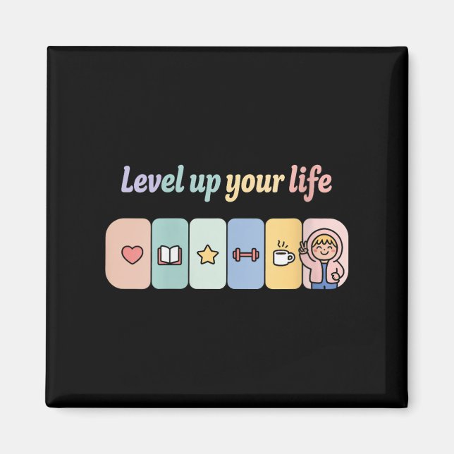 Imã Womens Level Up Your Life Progress Bar Gamer Motiv (Frente)