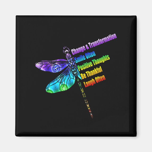 Imã Womens Motivational Insration Gift Dragonfly  (Frente)