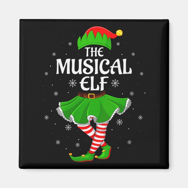 Imã Womens Musical Elf Christmas Family Girls Women El (Frente)