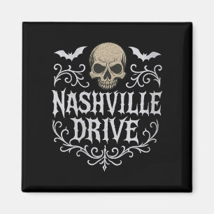 Imã Womens Nashville Drive Skull E Bats V-neck