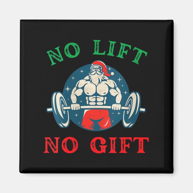 Imã Womens No Lift No Gift Funny Workout Santa Christm (Frente)